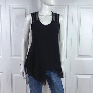 JOSEPH RIBKOFF women's  size 8 Black sleeveless top with mesh